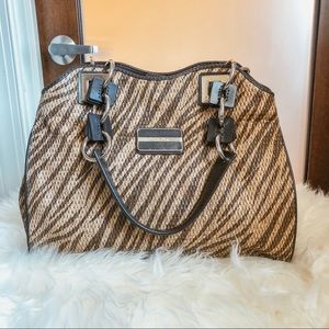 Calvin Klein Straw Zebra Purse